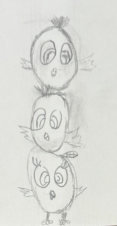 A fuzzy drawn by a kid at a Brave Fuzzy book talk