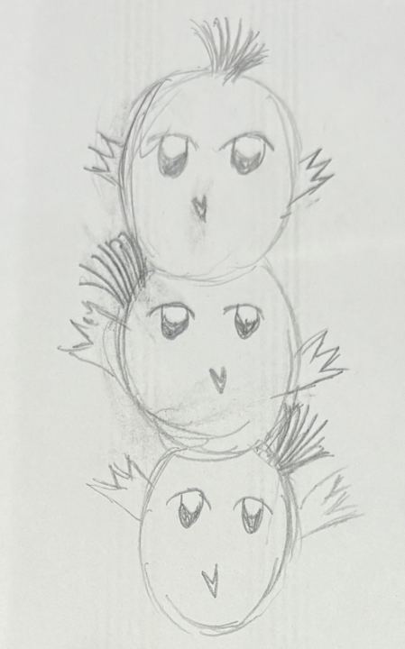 A fuzzy drawn by a kid at a Brave Fuzzy book talk