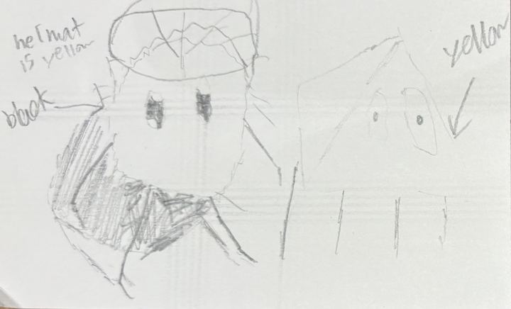 A fuzzy drawn by a kid at a Brave Fuzzy book talk