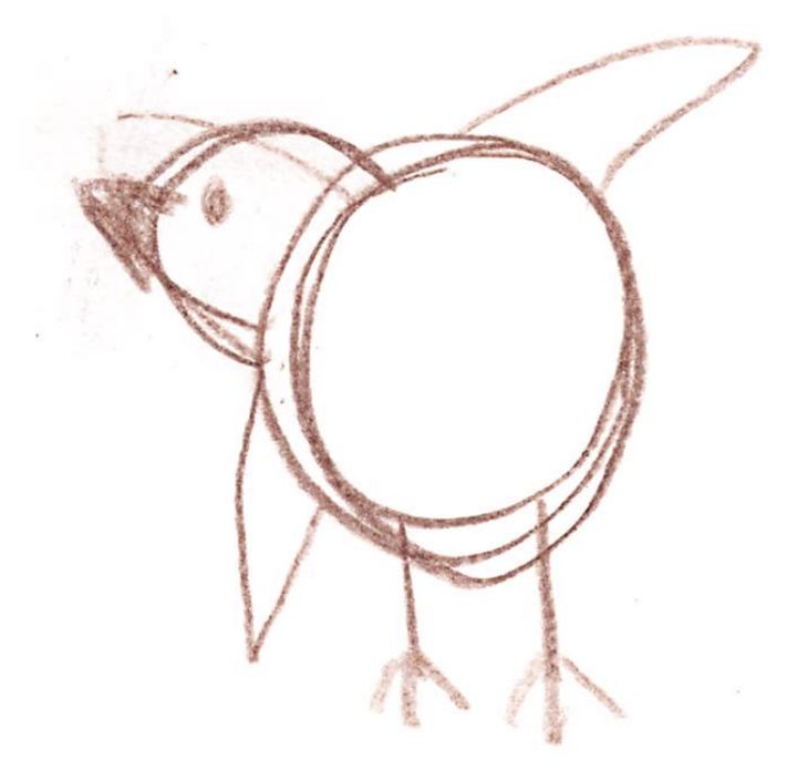 A fuzzy drawn by a kid at a Brave Fuzzy book talk