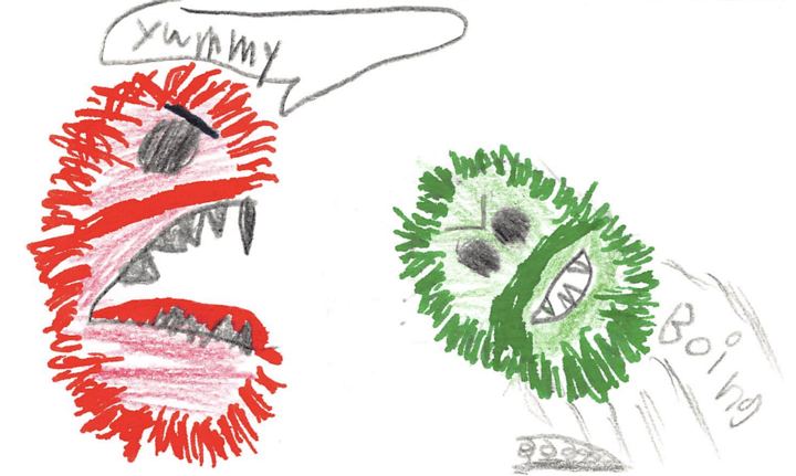A fuzzy drawn by a kid at a Brave Fuzzy book talk