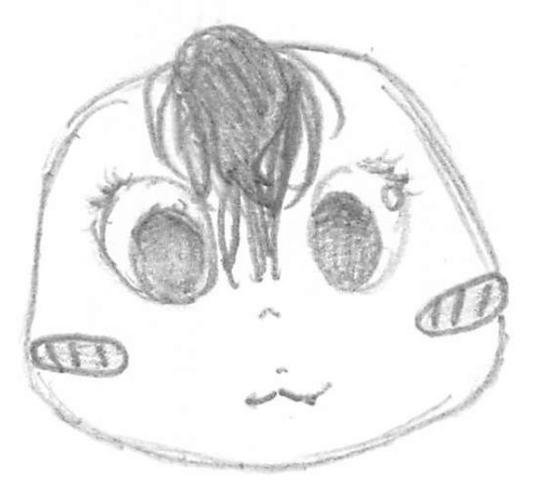 A fuzzy drawn by a kid at a Brave Fuzzy book talk