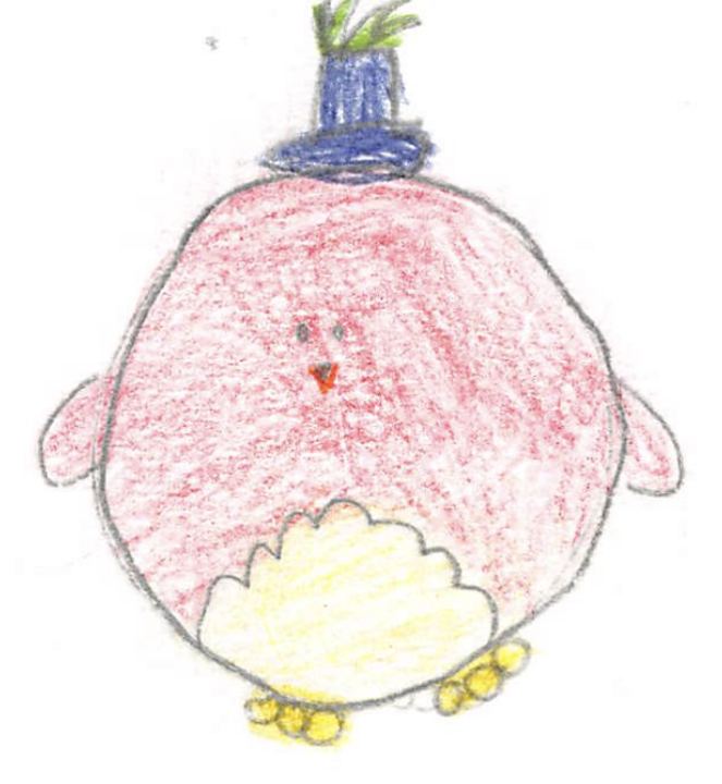 A fuzzy drawn by a kid at a Brave Fuzzy book talk