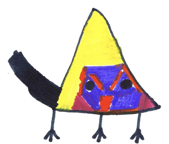 A fuzzy drawn by a kid at a Brave Fuzzy book talk
