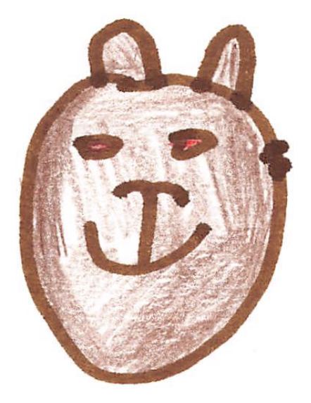 A fuzzy drawn by a kid at a Brave Fuzzy book talk