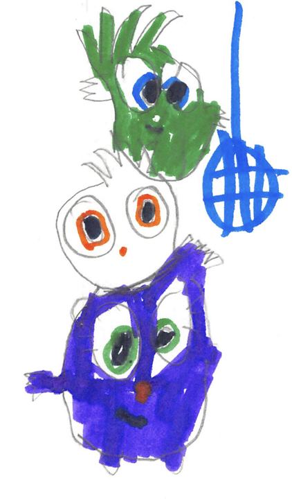 A fuzzy drawn by a kid at a Brave Fuzzy book talk