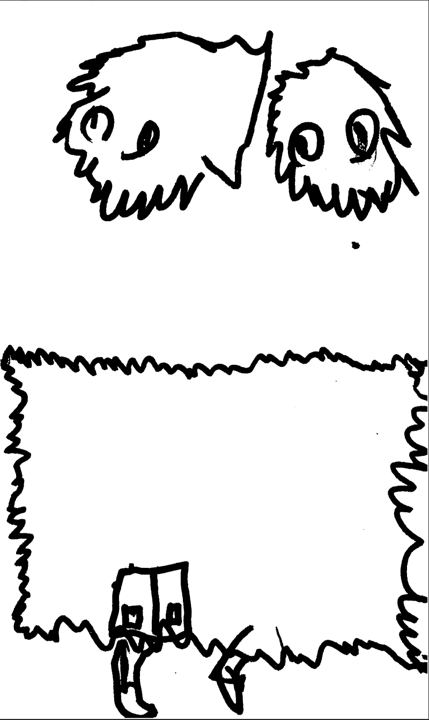 A fuzzy drawn by a kid at a Brave Fuzzy book talk