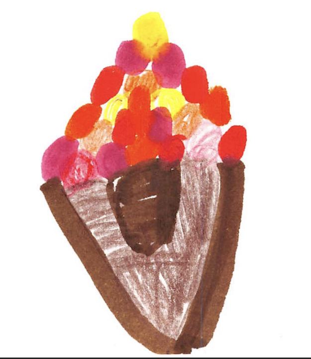 A fuzzy drawn by a kid at a Brave Fuzzy book talk