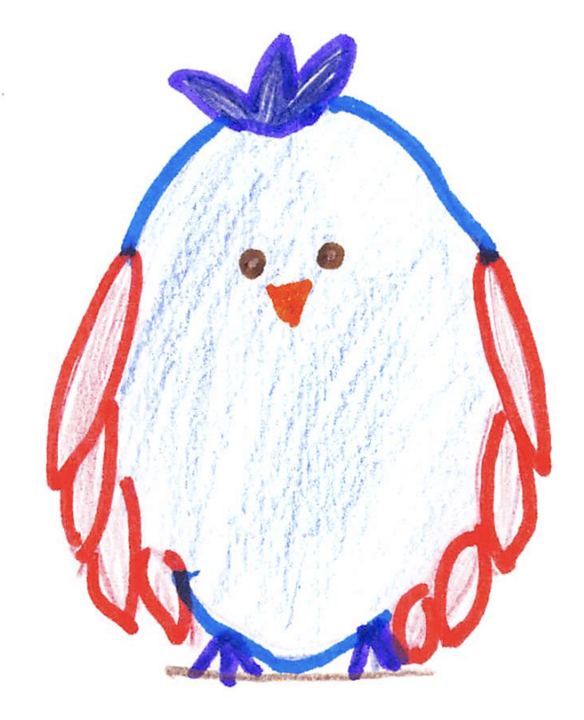 A fuzzy drawn by a kid at a Brave Fuzzy book talk