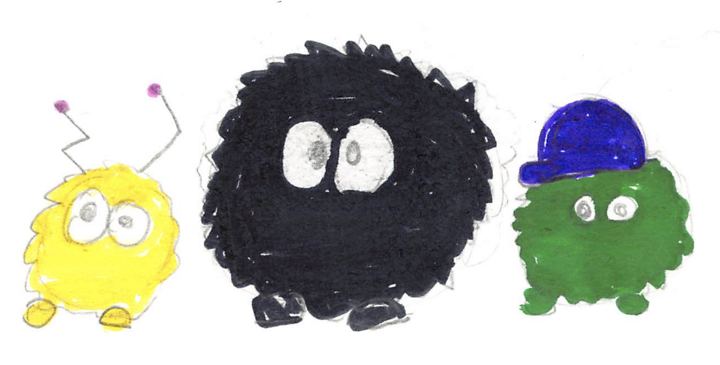 A fuzzy drawn by a kid at a Brave Fuzzy book talk
