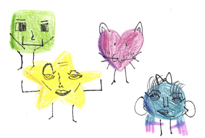 A fuzzy drawn by a kid at a Brave Fuzzy book talk