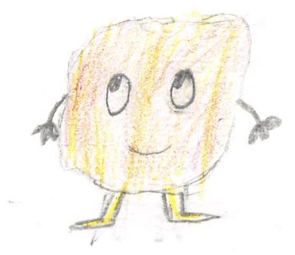 A fuzzy drawn by a kid at a Brave Fuzzy book talk