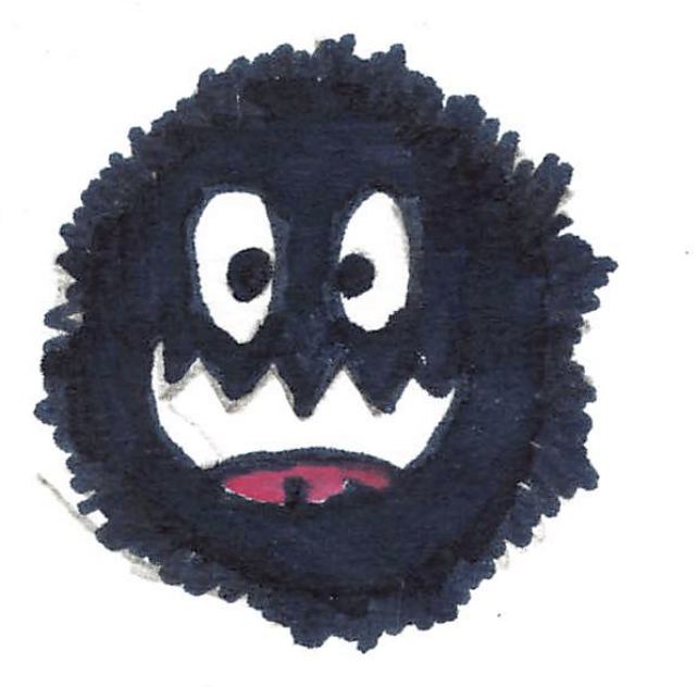 A fuzzy drawn by a kid at a Brave Fuzzy book talk