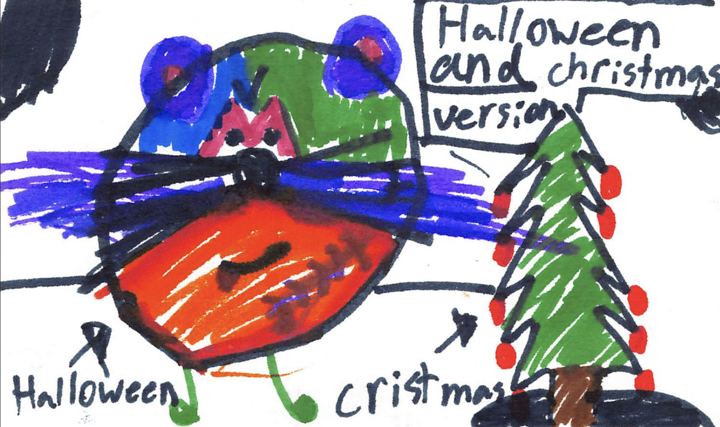 A fuzzy drawn by a kid at a Brave Fuzzy book talk